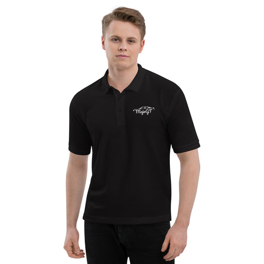 Men's Premium Polo w/ Embroidered White MojoGT Logo